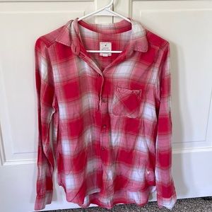 AE Pink Boyfriend Flannel